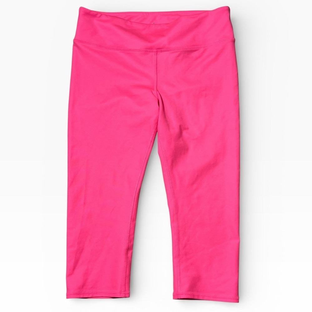 Alo Yoga Womens Neon Pink Cropped Capri Leggings‎ Size L Activewear Gym Training
